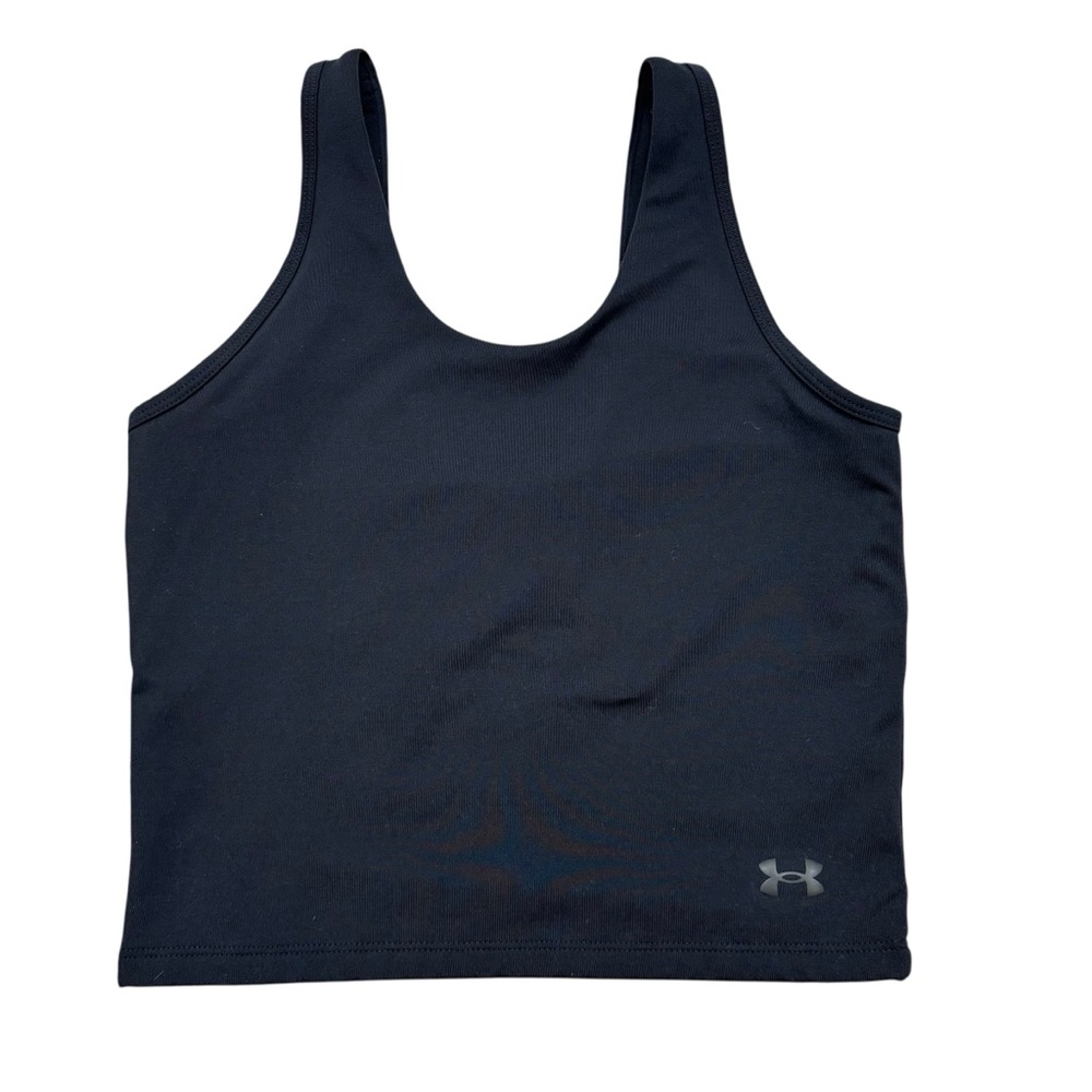 Ladies Under Armour Black Cropped Scoop‎ Neck Tank Top Size Small